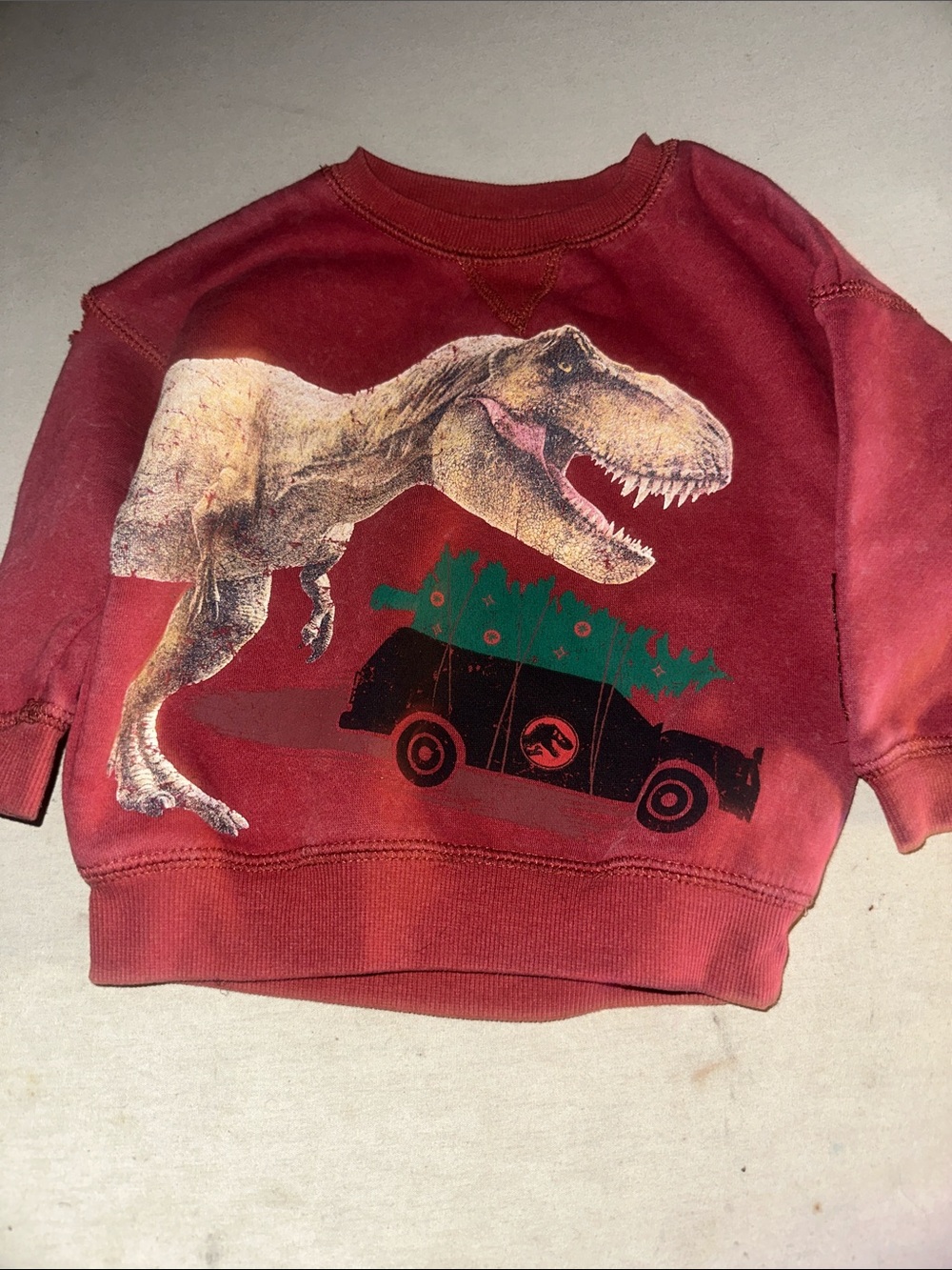 Kids Size 12M Jurassic World Red Dinosaur Graphic Sweatshirt - Brand: